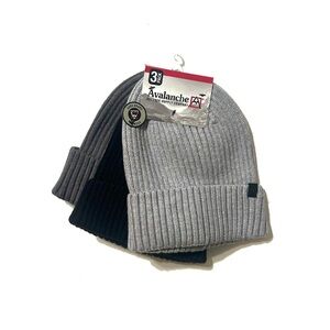 Avalanche Men's Beanie Set in Gray and Black